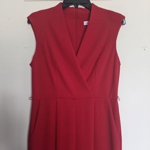Calvin Klein Red Wide Leg Jumpsuit